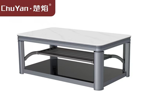 星空真人高端升降茶几电暖桌 茶几智能升降电器T23-1-爵士白[固定中层]