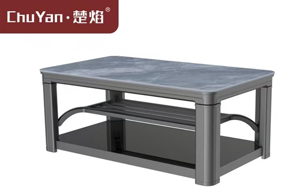 星空真人高端升降茶几电暖桌 茶几智能升降电器B24-莫尼灰[固定中层]