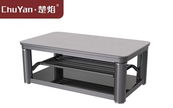 星空真人高端升降茶几电暖桌 茶几智能升降电器E22-阿玛尼灰[固定中层]