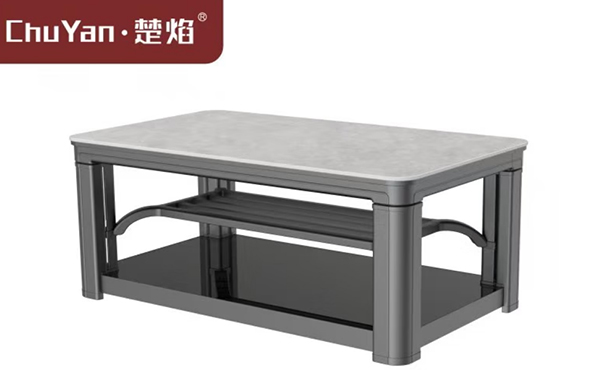 星空真人高端升降茶几电暖桌 茶几智能升降电器B24-6-路易斯灰[同步升降]