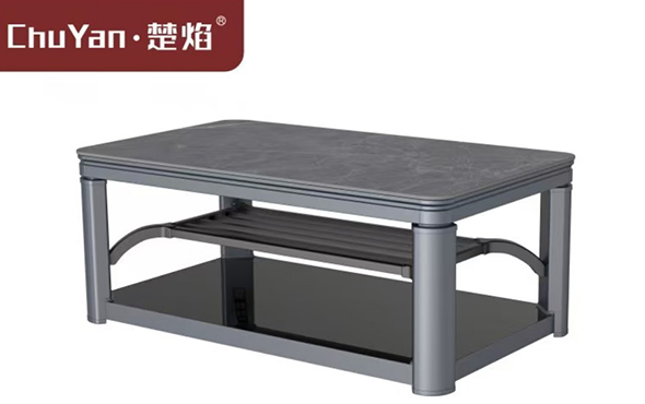 星空真人高端升降茶几电暖桌 茶几智能升降电器T23-1-普达拉斯灰[固定中层]