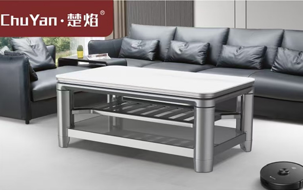 星空真人高端升降茶几电暖桌 茶几智能升降电器L24-2-千里江山[高脚双升降]