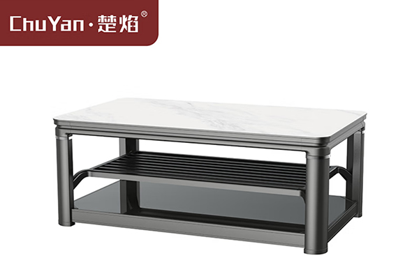 星空真人高端升降茶几电暖桌 茶几智能升降电器Y24-1-爵士白[固定中层]