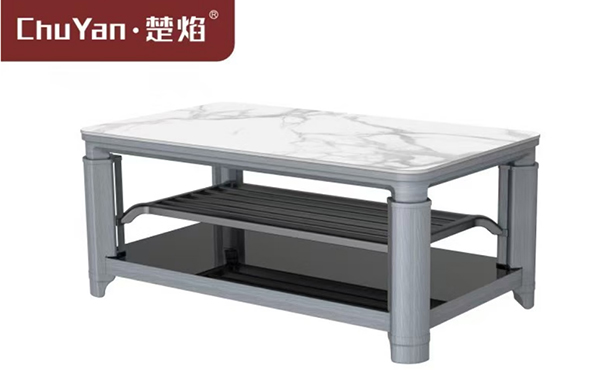 星空真人高端升降茶几电暖桌 茶几智能升降电器L23-1-宾利白