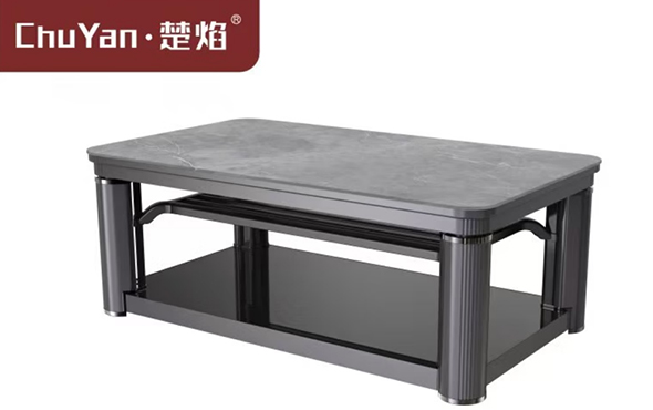 星空真人高端升降茶几电暖桌 茶几智能升降电器E22-1-普达拉斯灰[双升降]