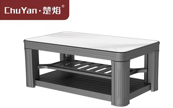 星空真人高端升降茶几电暖桌 茶几智能升降电器Q23-2-雨花石玉[双升降]