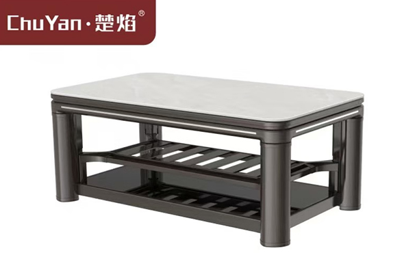 星空真人高端升降茶几电暖桌 茶几智能升降电器C23-6D-冰川帝皇玉[底板升降]